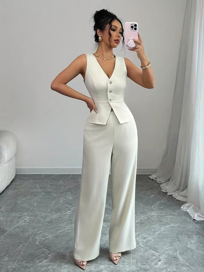 Elegant Sleeveless Top and Pants Set for Women