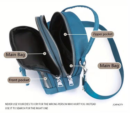 Casual Mini Crossbody with Adjustable Strap, Multi-Layer Crossbody Bag