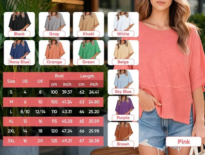 Women's Summer Casual Batwing Half-Sleeve T-Shirt