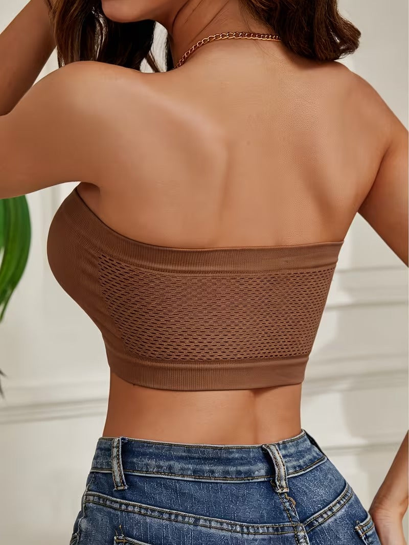 Plus Size Strapless Seamless Push-Up Bandeau Tube Bra
