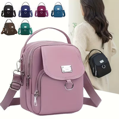 Casual Mini Crossbody with Adjustable Strap, Multi-Layer Crossbody Bag