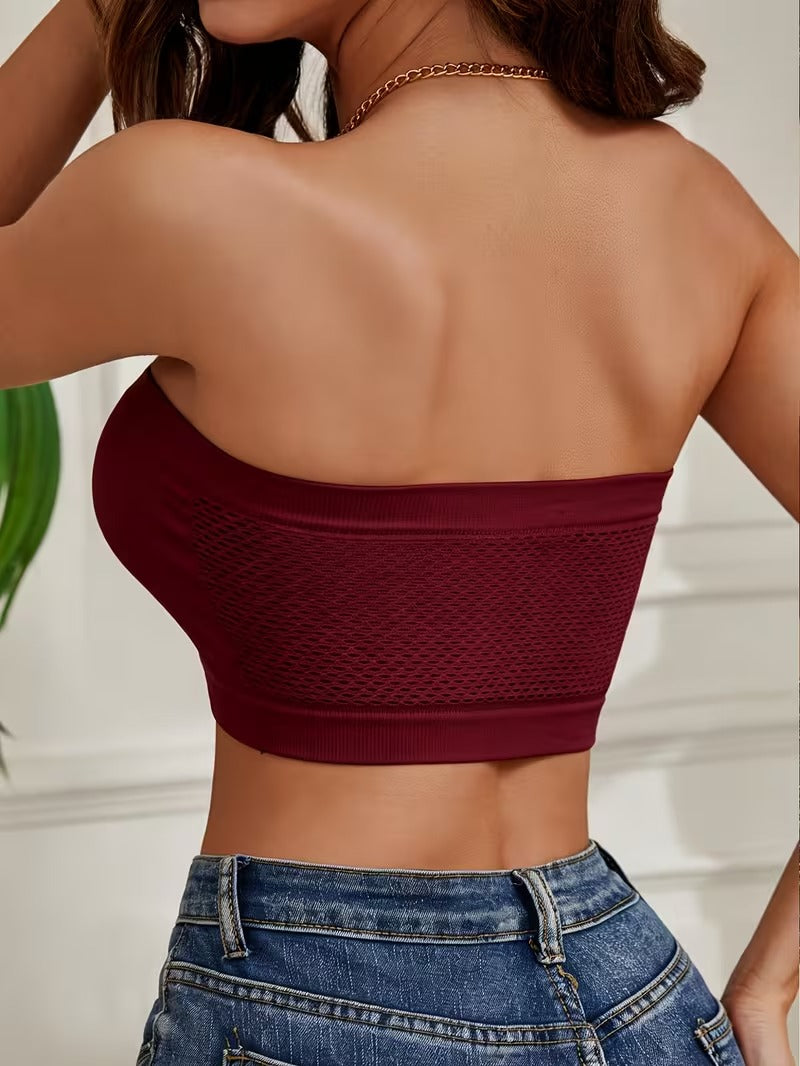 Plus Size Strapless Seamless Push-Up Bandeau Tube Bra