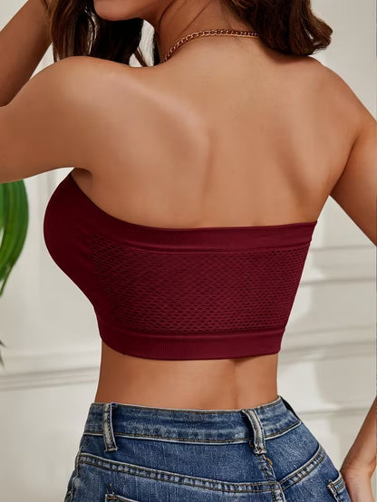 Plus Size Strapless Seamless Push-Up Bandeau Tube Bra
