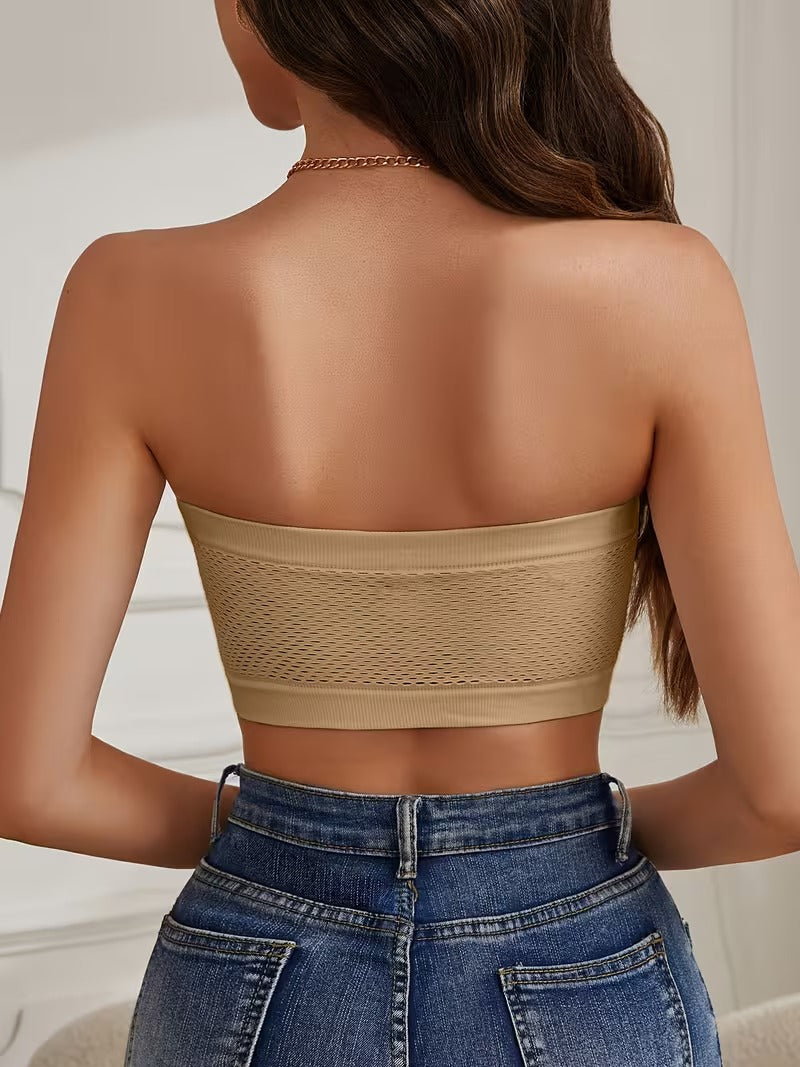 Plus Size Strapless Seamless Push-Up Bandeau Tube Bra