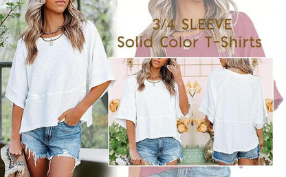 Women's Summer Casual Batwing Half-Sleeve T-Shirt