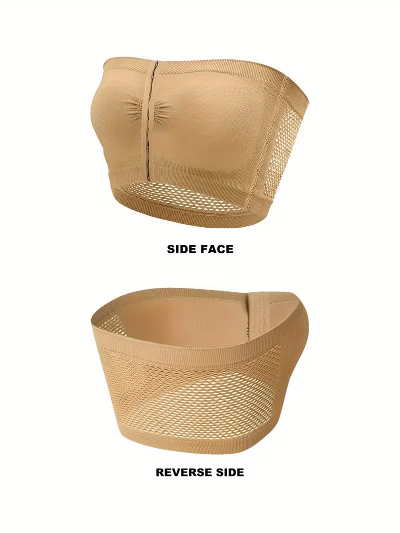 Plus Size Strapless Seamless Push-Up Bandeau Tube Bra