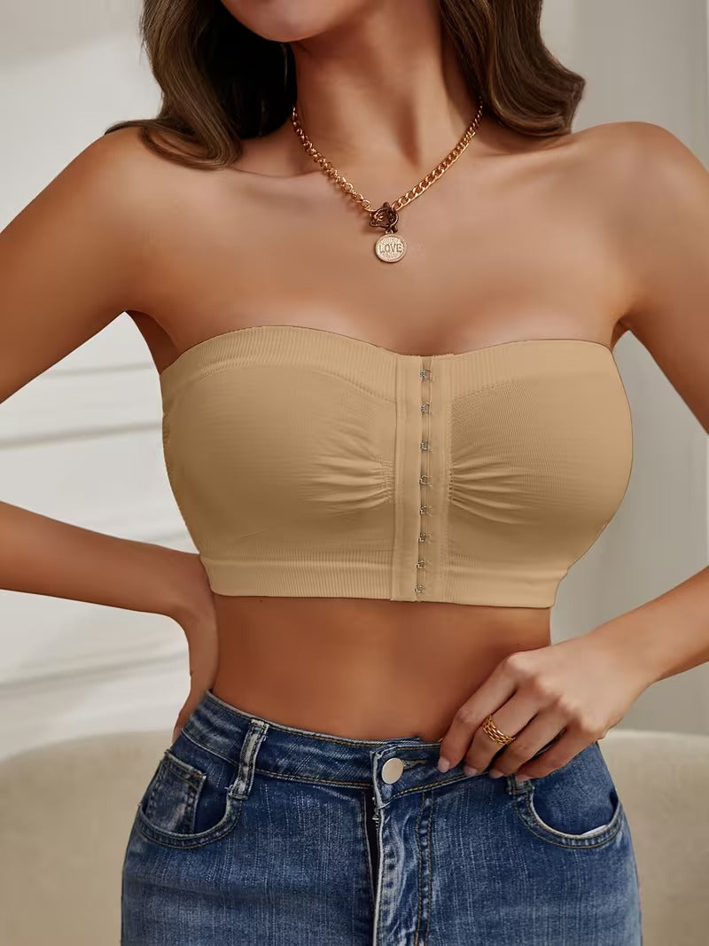 Plus Size Strapless Seamless Push-Up Bandeau Tube Bra