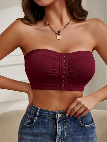 Plus Size Strapless Seamless Push-Up Bandeau Tube Bra
