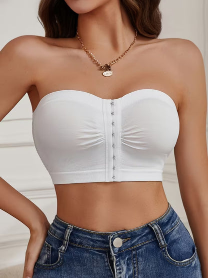 Plus Size Strapless Seamless Push-Up Bandeau Tube Bra