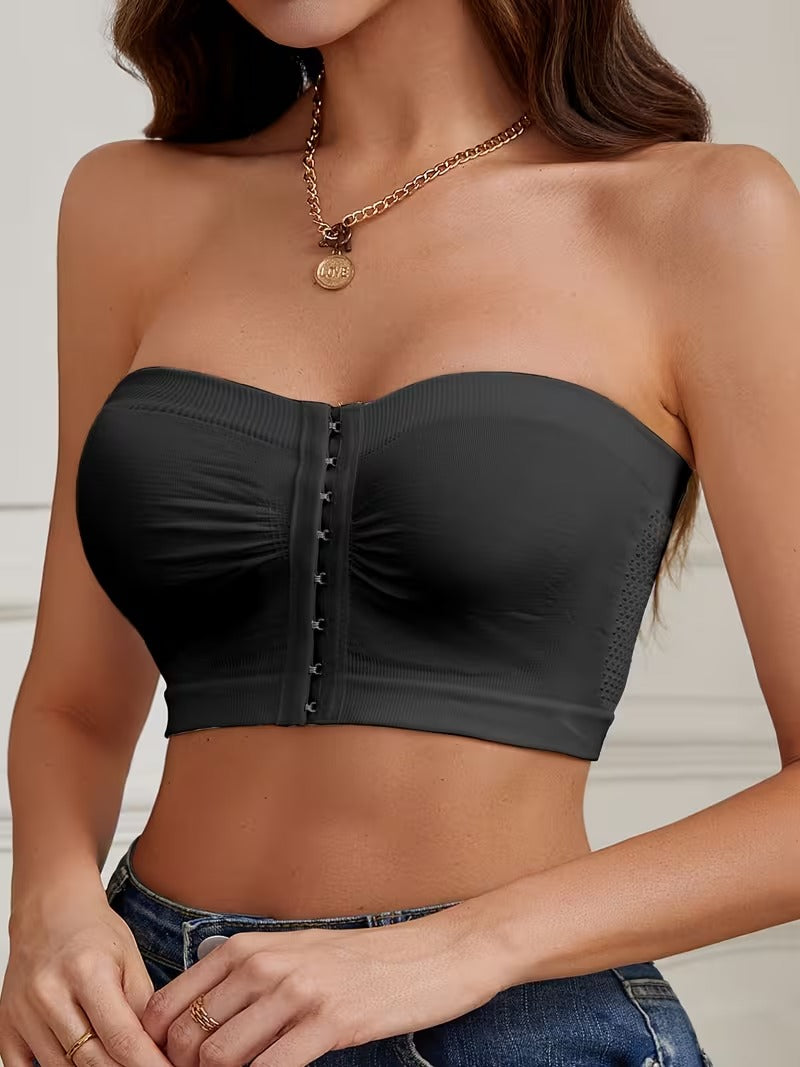 Plus Size Strapless Seamless Push-Up Bandeau Tube Bra