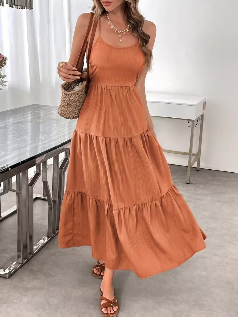 Solid Color Off-the-Shoulder Dress for Women