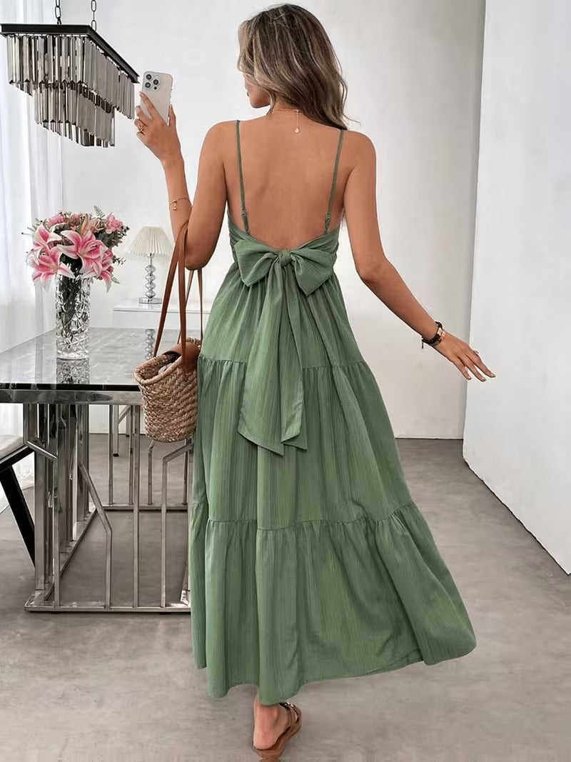 Solid Color Off-the-Shoulder Dress for Women