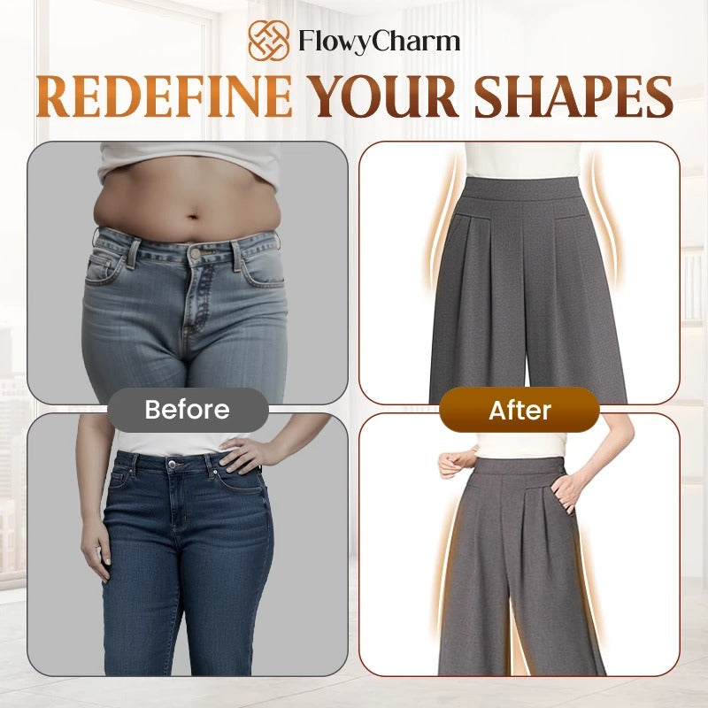 Drapey Soft Elegant High-Waisted Wide-Leg Pants