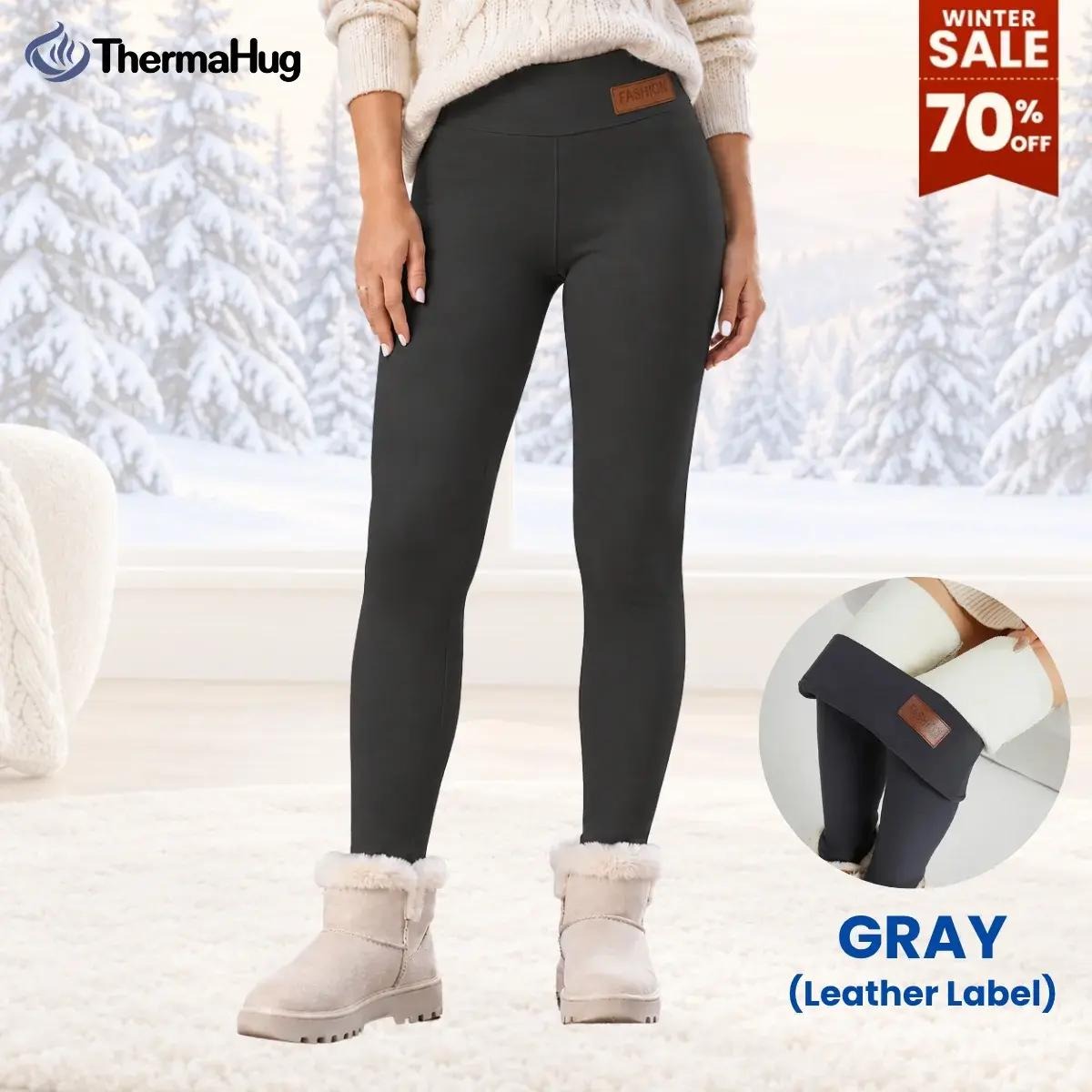 ThermaHug - Thermal High-Waisted Lambswool Fleece Lining Cozy Comfort Leggings