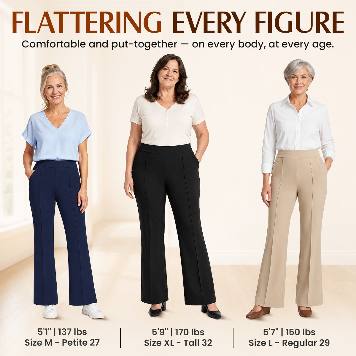 The Comfort Flex Tummy-Control Ponte Pants for Women 50+