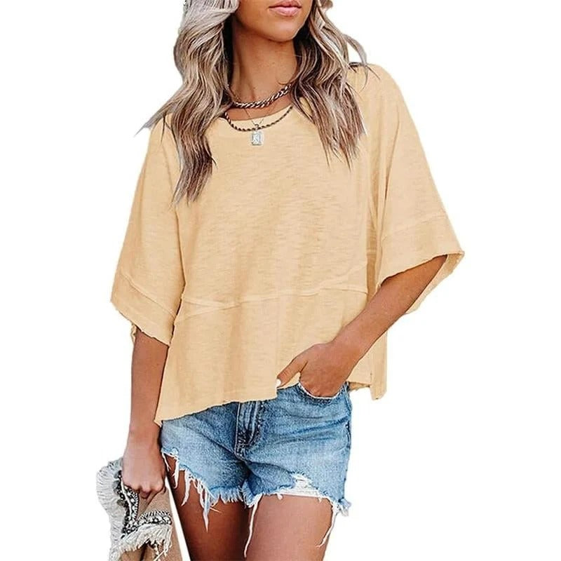 Women's Summer Casual Batwing Half-Sleeve T-Shirt