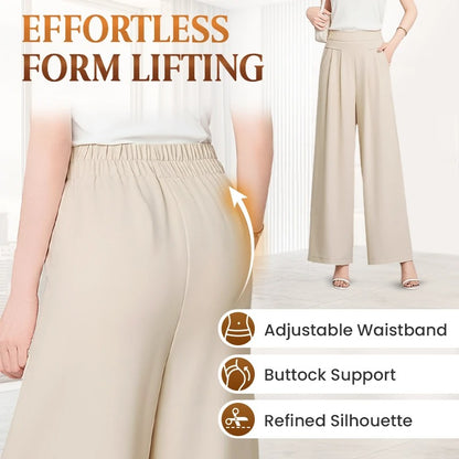 Drapey Soft Elegant High-Waisted Wide-Leg Pants