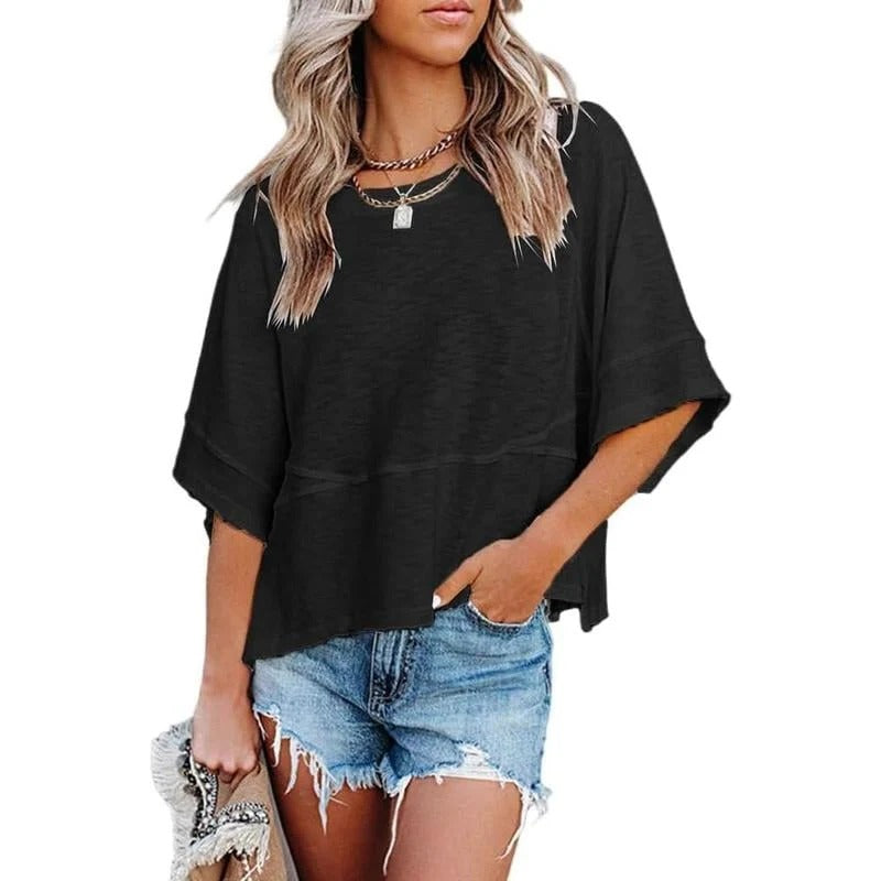 Women's Summer Casual Batwing Half-Sleeve T-Shirt