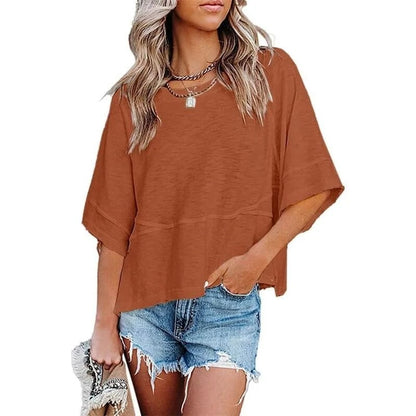 Women's Summer Casual Batwing Half-Sleeve T-Shirt