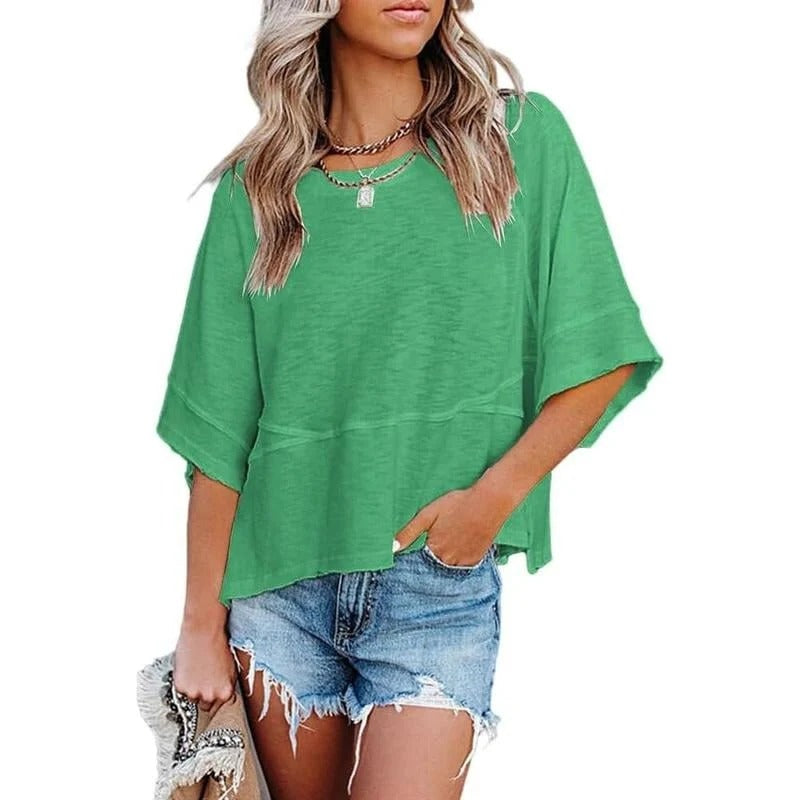 Women's Summer Casual Batwing Half-Sleeve T-Shirt