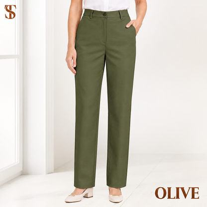Women's Hidden Stretch Waist Twill Chinos Pants