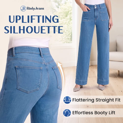RinlyJeans - Double-Lock High Waist Tummy Control Comfort Jeans