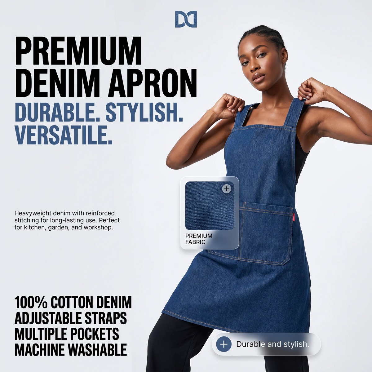Cloud-Fit Denim Apron