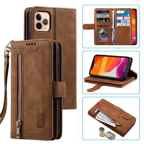 Luxury Zipper Wallet Phone Case for iPhone
