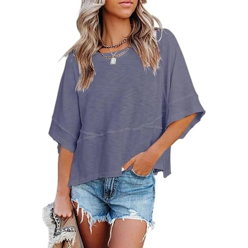 Women's Summer Casual Batwing Half-Sleeve T-Shirt