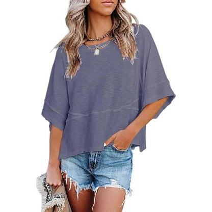 Women's Summer Casual Batwing Half-Sleeve T-Shirt
