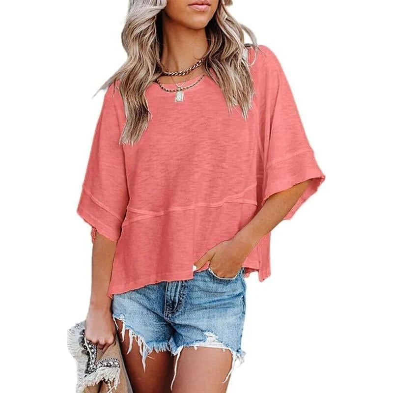Women's Summer Casual Batwing Half-Sleeve T-Shirt