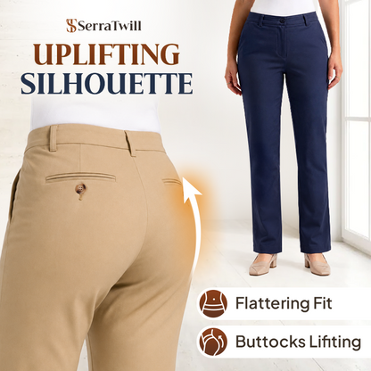 Women's Hidden Stretch Waist Twill Chinos Pants