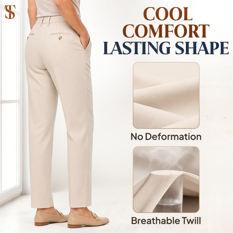 Women's Hidden Stretch Waist Twill Chinos Pants