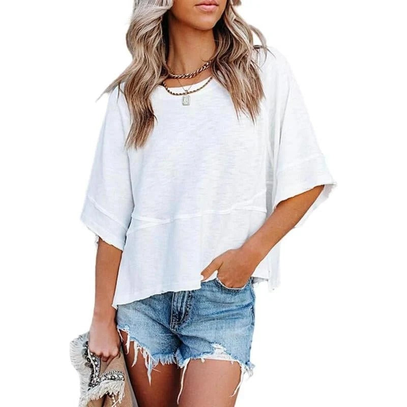 Women's Summer Casual Batwing Half-Sleeve T-Shirt