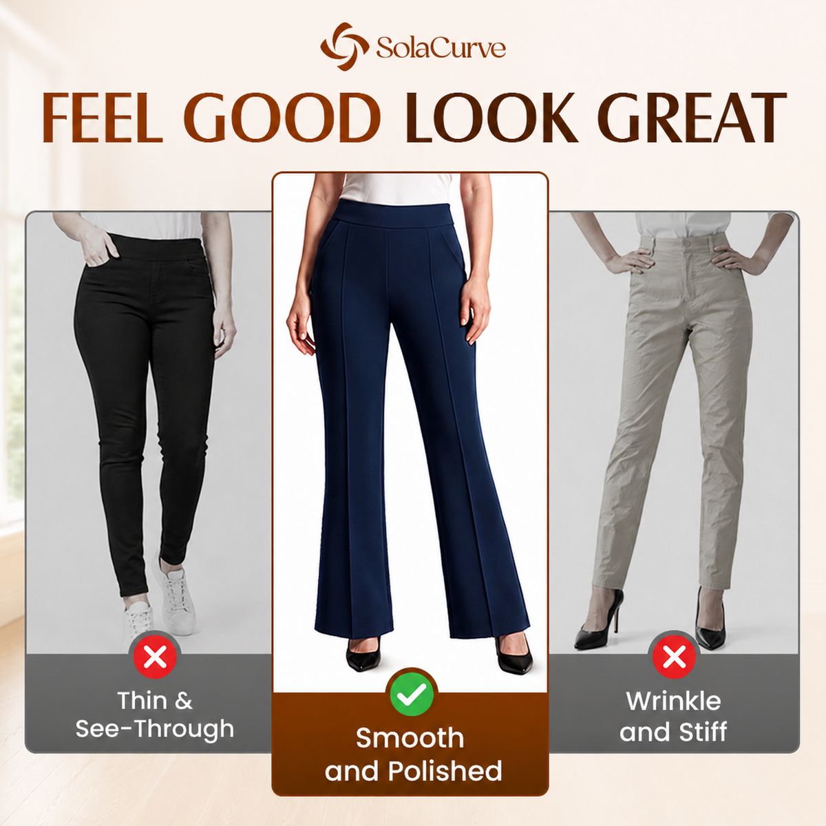 The Comfort Flex Tummy-Control Ponte Pants for Women 50+