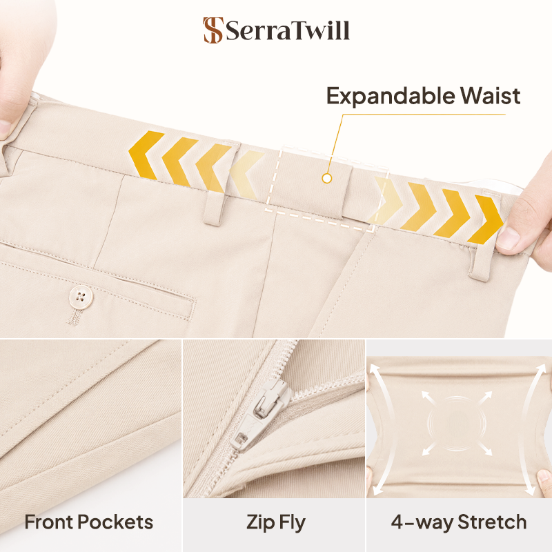 Women's Hidden Stretch Waist Twill Chinos Pants