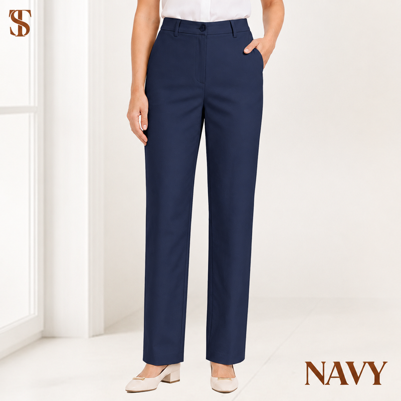 Women's Hidden Stretch Waist Twill Chinos Pants