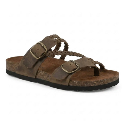 Hayleigh Braided Cork Sandals – Ergonomic Arch Support & Boho Style