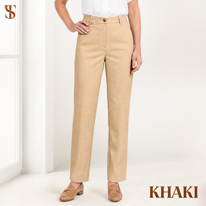 Women's Hidden Stretch Waist Twill Chinos Pants