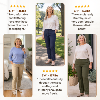 Women's Hidden Stretch Waist Twill Chinos Pants