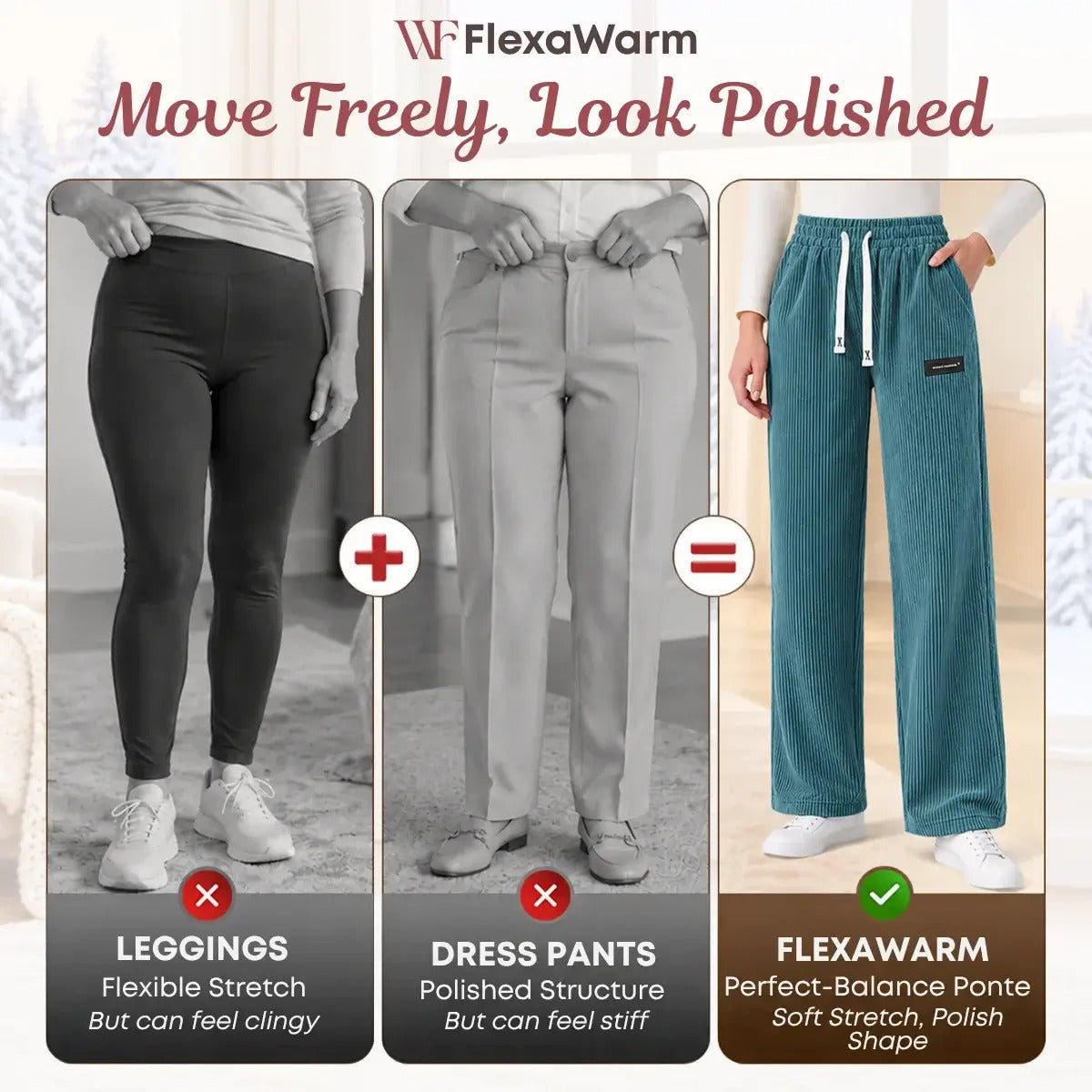 FlexaWarm - Cozy Stretch High-Waisted Corduroy Pants for Seniors