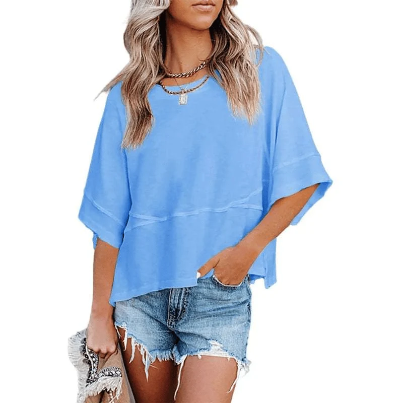 Women's Summer Casual Batwing Half-Sleeve T-Shirt