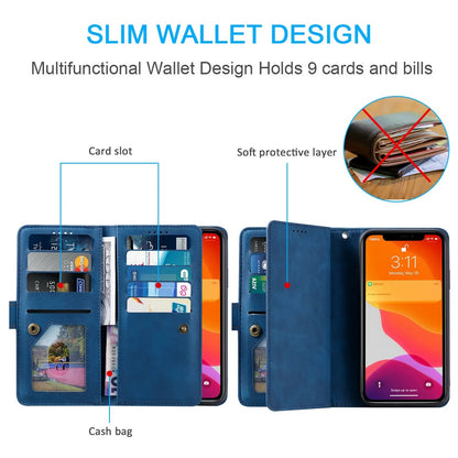 Luxury Zipper Wallet Phone Case for iPhone