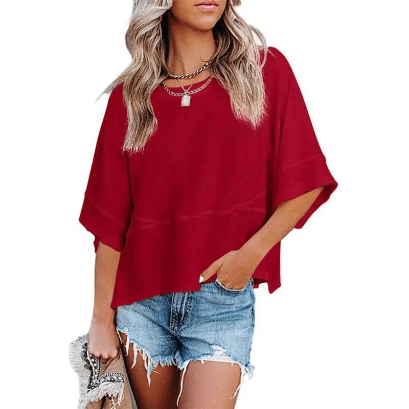 Women's Summer Casual Batwing Half-Sleeve T-Shirt