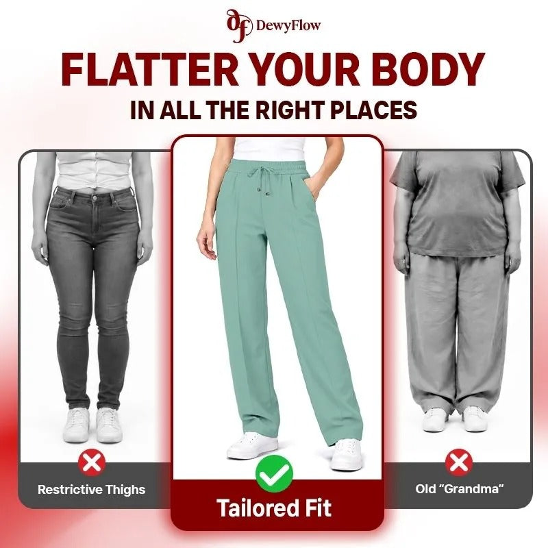DewyFlow - #1 Elastic Waist Stretch Dress Pants for Seniors