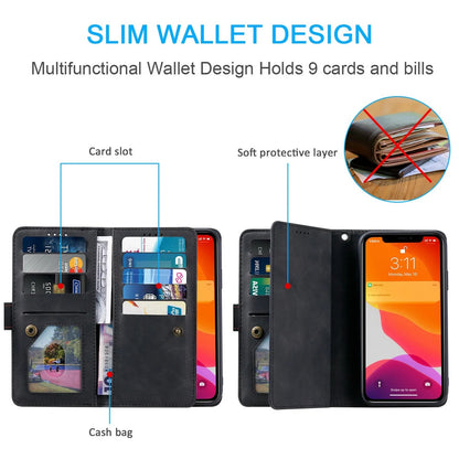 Luxury Zipper Wallet Phone Case for iPhone