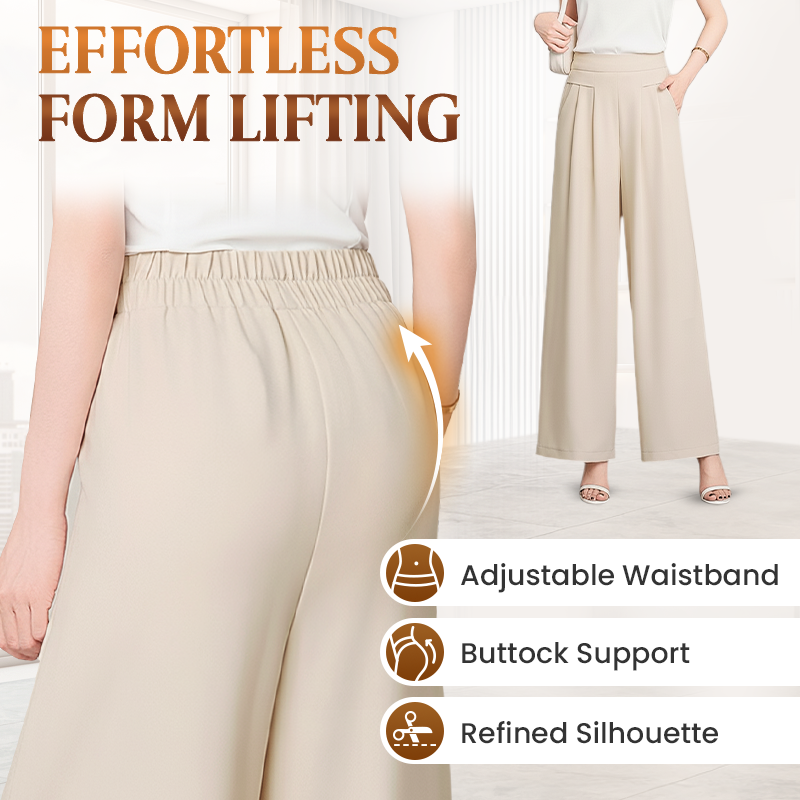 Drapey Soft Elegant High-Waisted Wide-Leg Pants