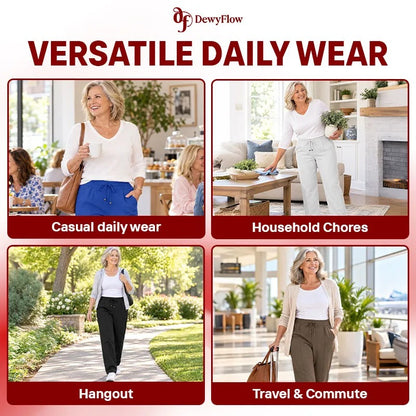 DewyFlow - #1 Elastic Waist Stretch Dress Pants for Seniors