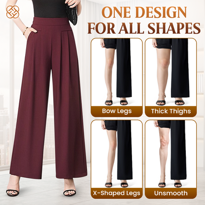 Drapey Soft Elegant High-Waisted Wide-Leg Pants