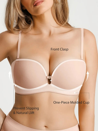 Seamless Non-Slip Push-Up Shaping Strapless Bra